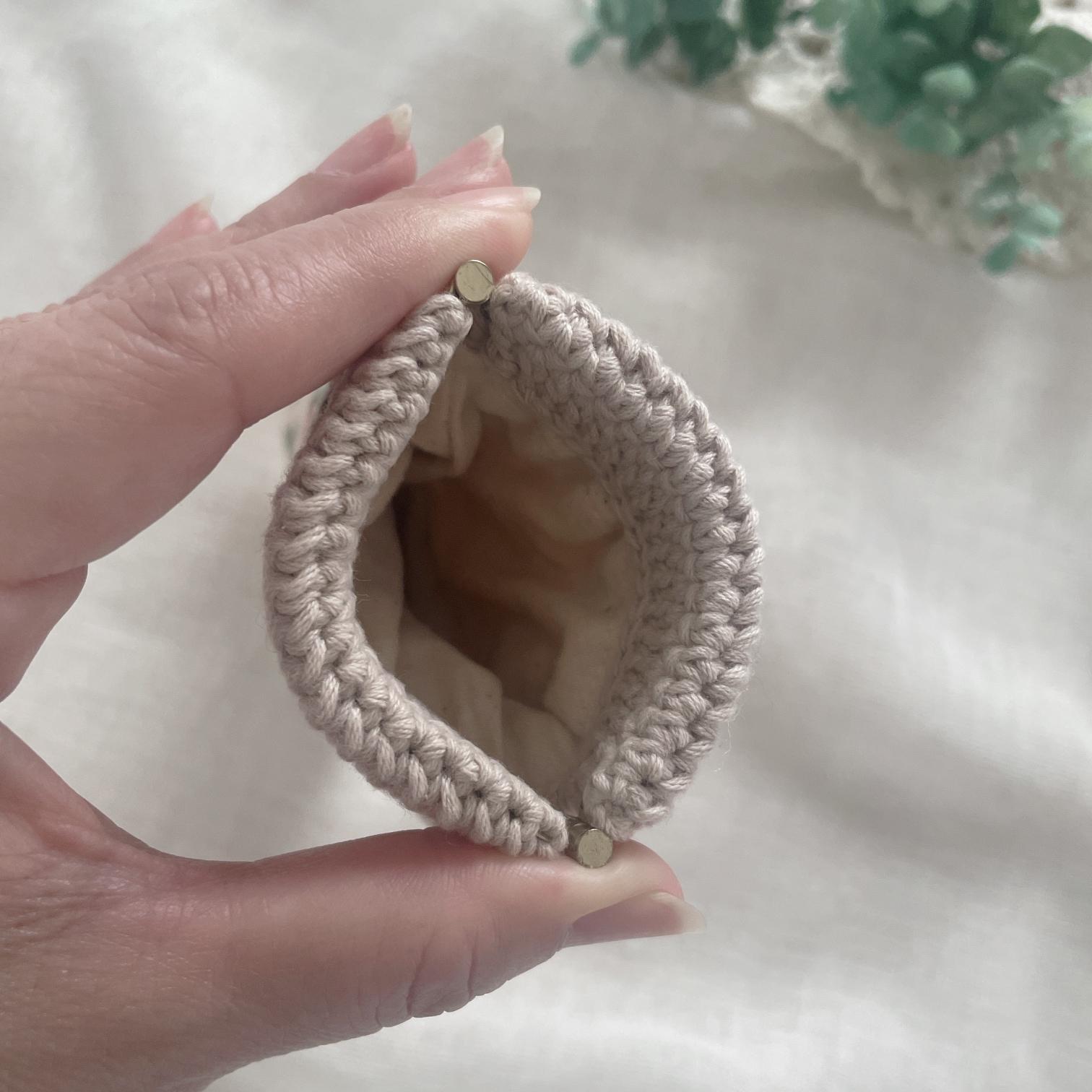 気分上がる　花モチーフバネ口ポーチ　グレージュ | 2枚目