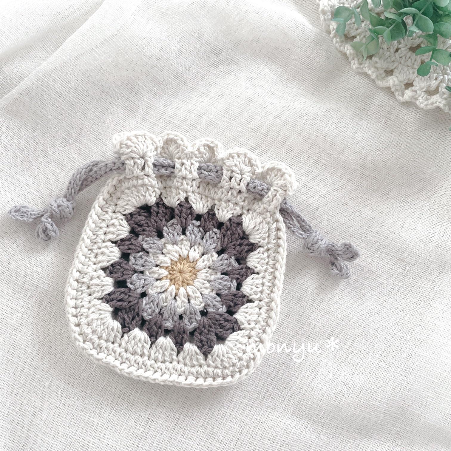 ちょいマチ巾着　グレー紐