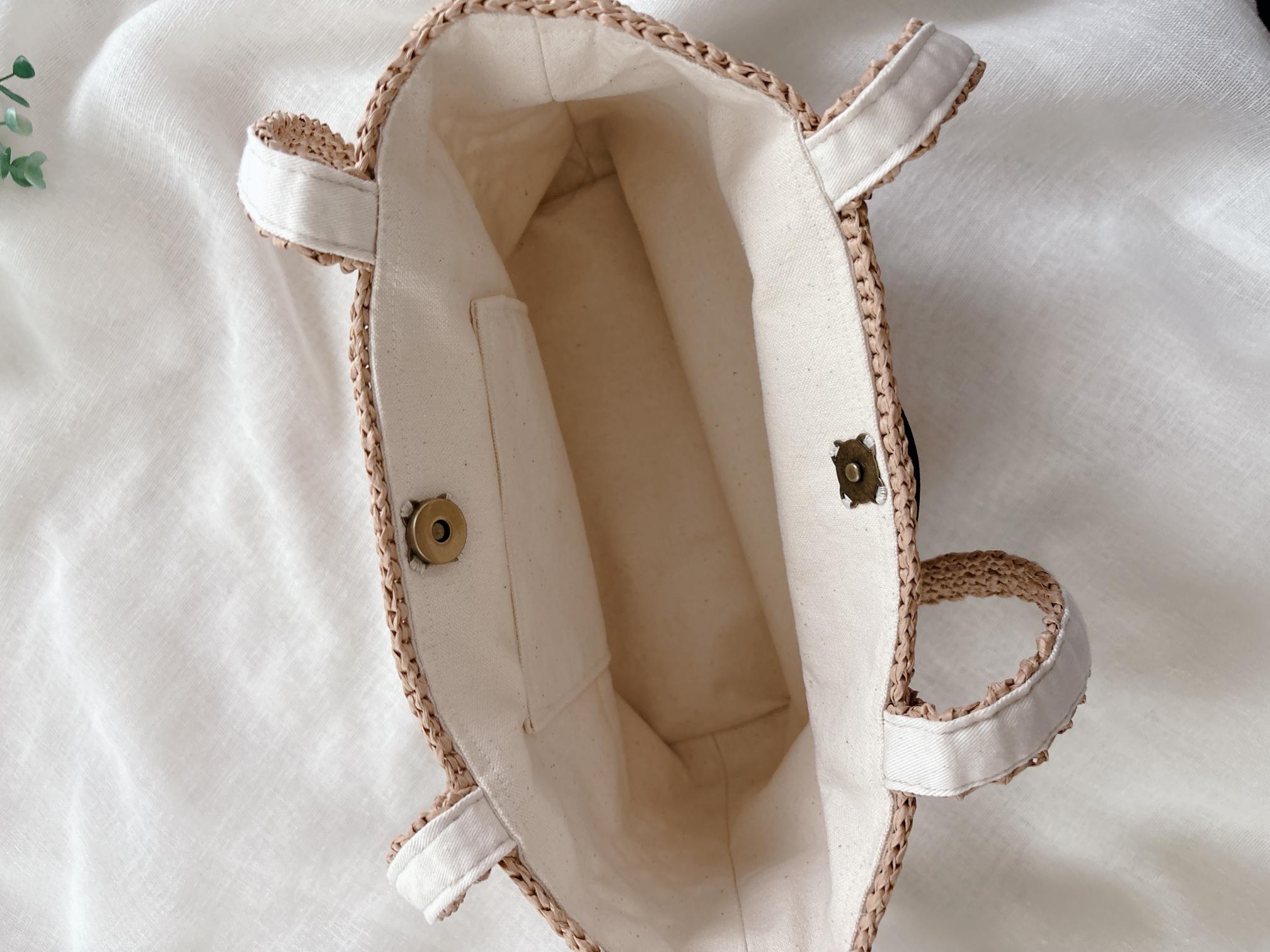 花モチーフつなぎの肩かけバッグ　マニラヘンプヤーン | 3枚目