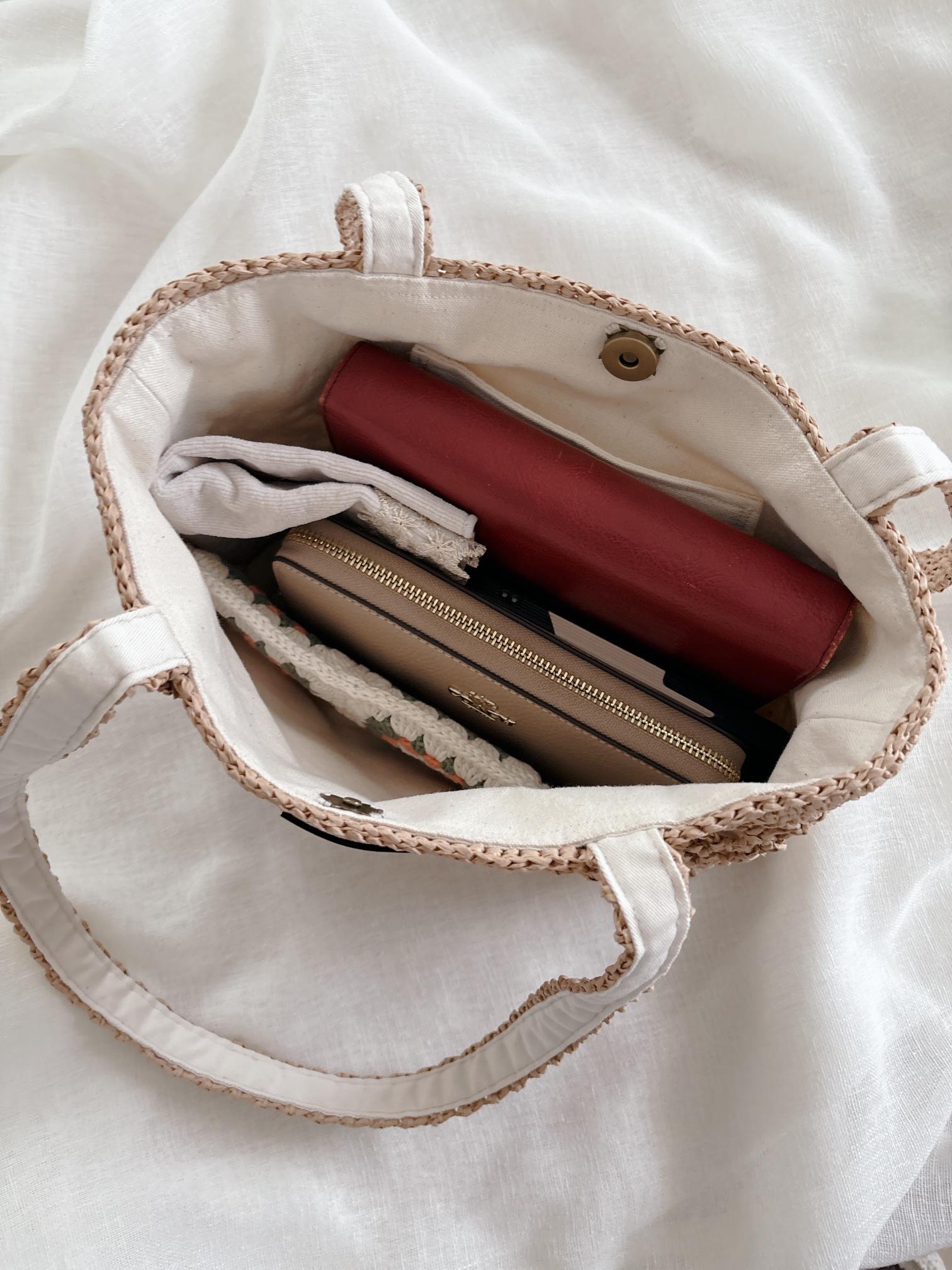 花モチーフつなぎの肩かけバッグ　マニラヘンプヤーン | 5枚目